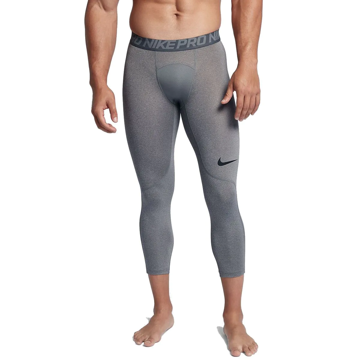 Nike Pro Men’s 3/4 Length Training Tights 838055-091 Carbon Heather ...