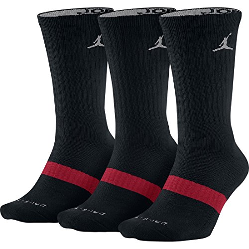 Nike Air Jordan Dri Fit Crew Socks Black/Grey 3 Pair Pack